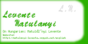 levente matulanyi business card